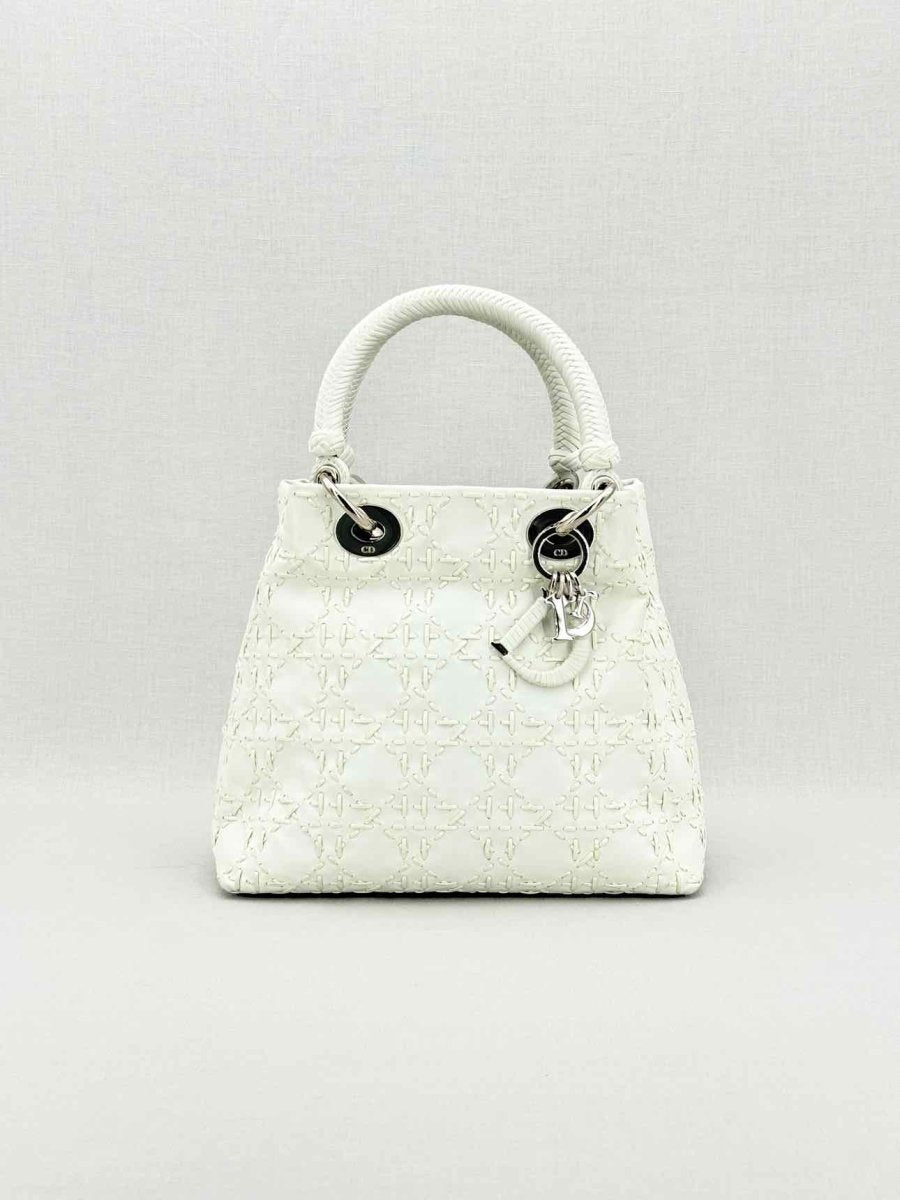 CHRISTIAN DIOR Lady Dior White Top Handle