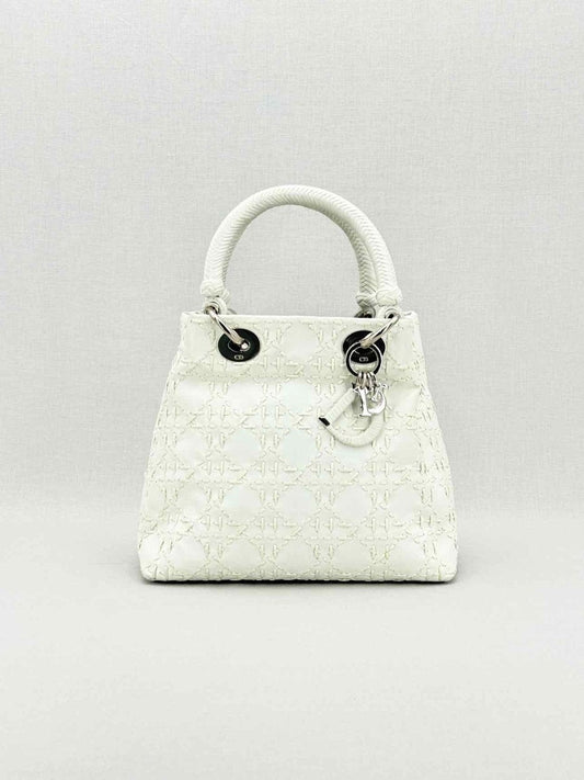 CHRISTIAN DIOR Lady Dior White Top Handle