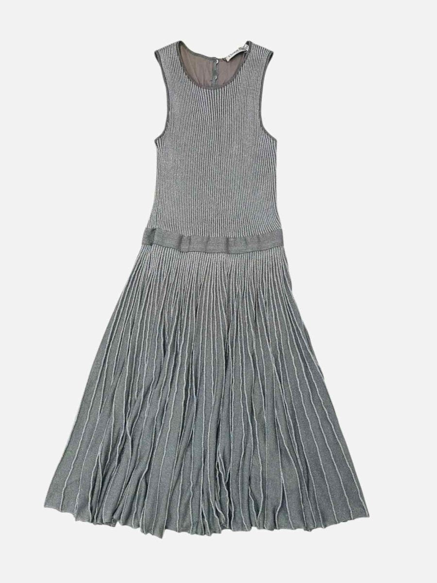 CHRISTIAN DIOR Knit Pleated Size US 12 Midi Dress