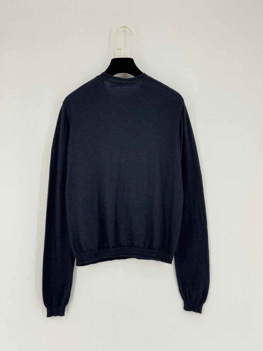 CHRISTIAN DIOR Navy Blue Heart Size US 6 Sweater