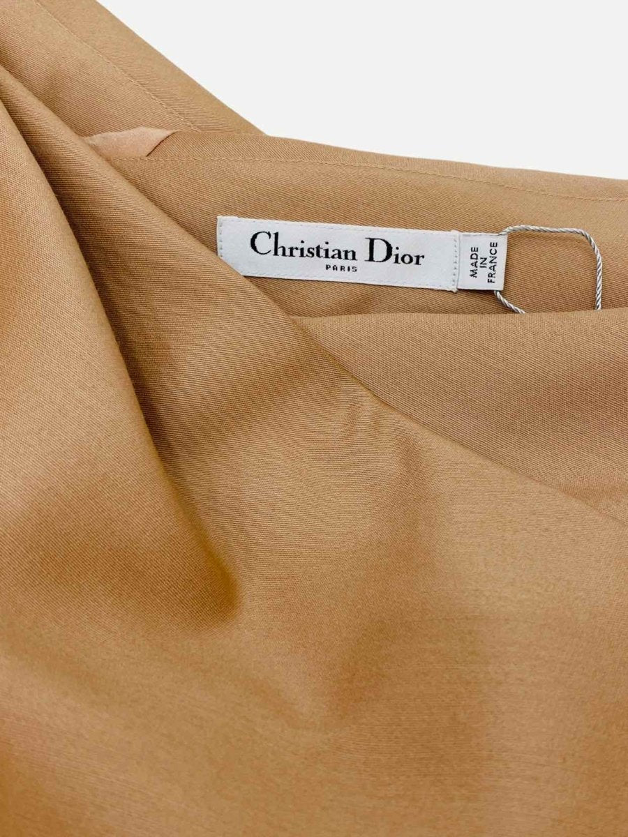 CHRISTIAN DIOR Off Shoulder Mocha Size US 8 Short Dress
