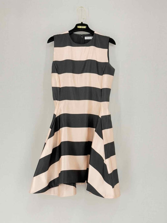 CHRISTIAN DIOR Peach & Black Size US 6 Short Dress