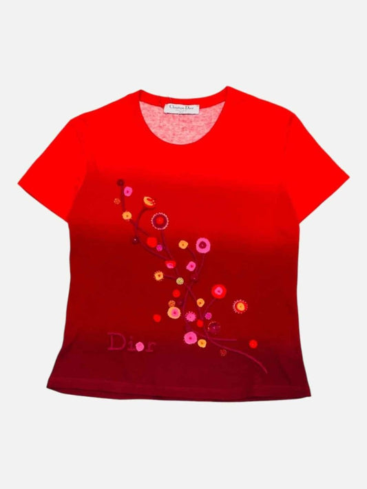 CHRISTIAN DIOR Red T-shirt Small