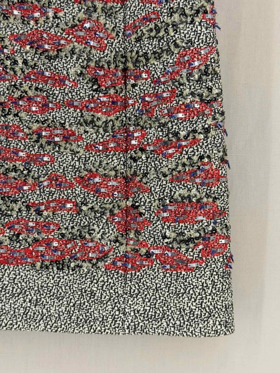 CHRISTIAN DIOR Red Multicolor Size US 4 Short Dress