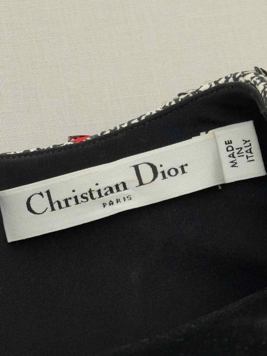 CHRISTIAN DIOR Red Multicolor Size US 4 Short Dress
