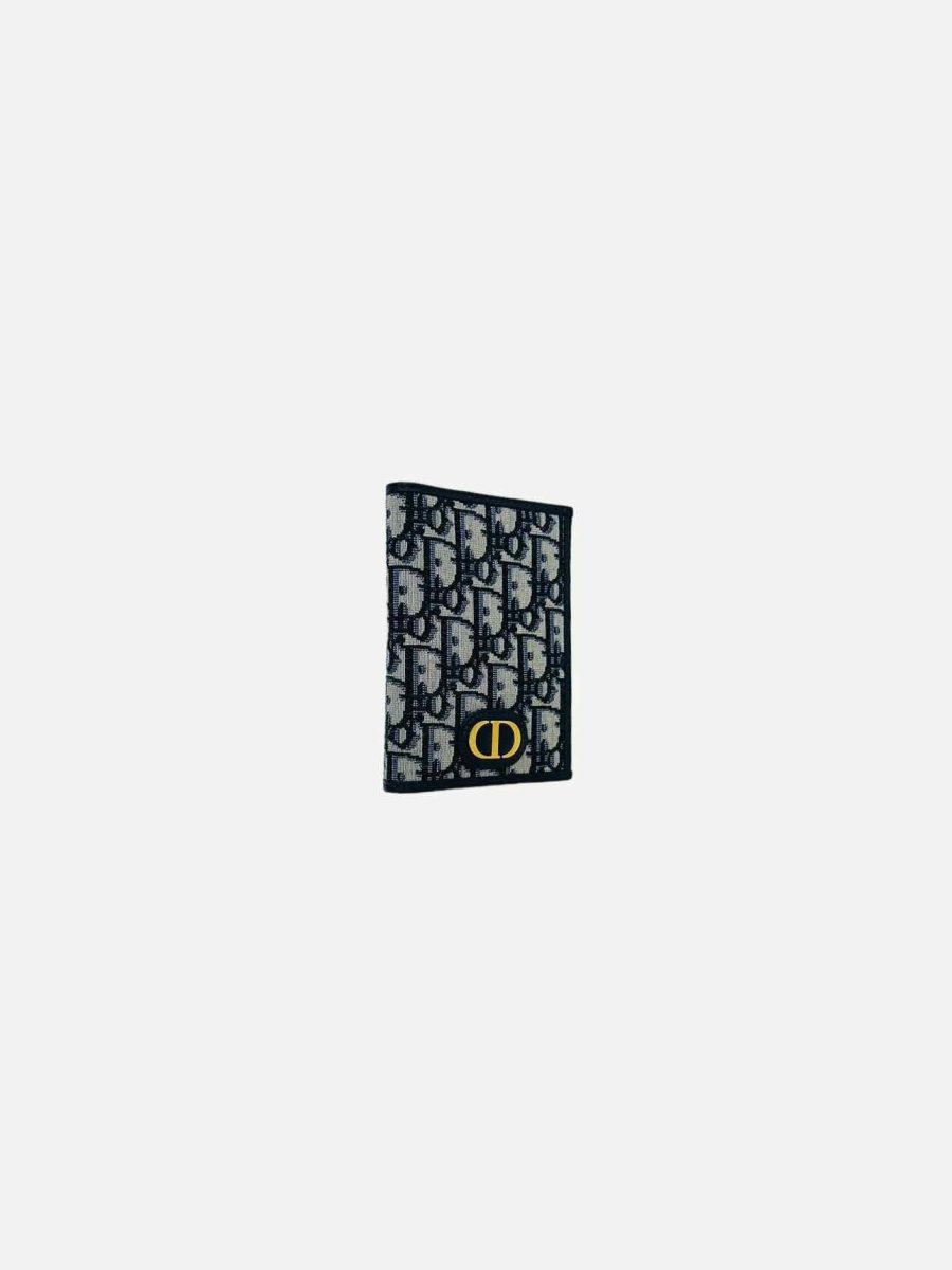 DIOR Blue Oblique Jacquard Passport Holder
