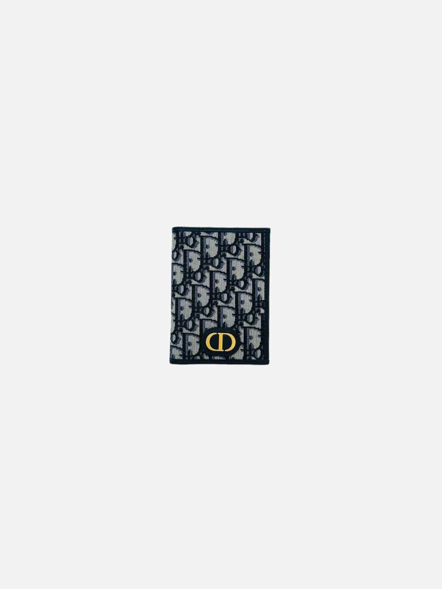 DIOR Blue Oblique Jacquard Passport Holder