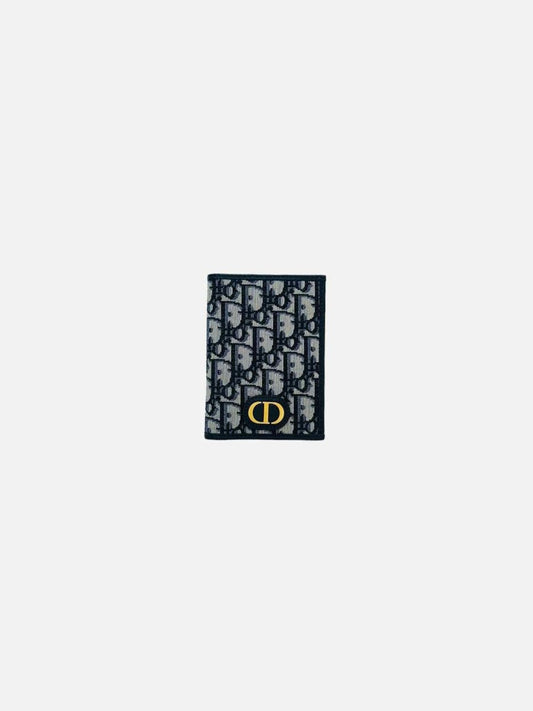 DIOR Blue Oblique Jacquard Passport Holder