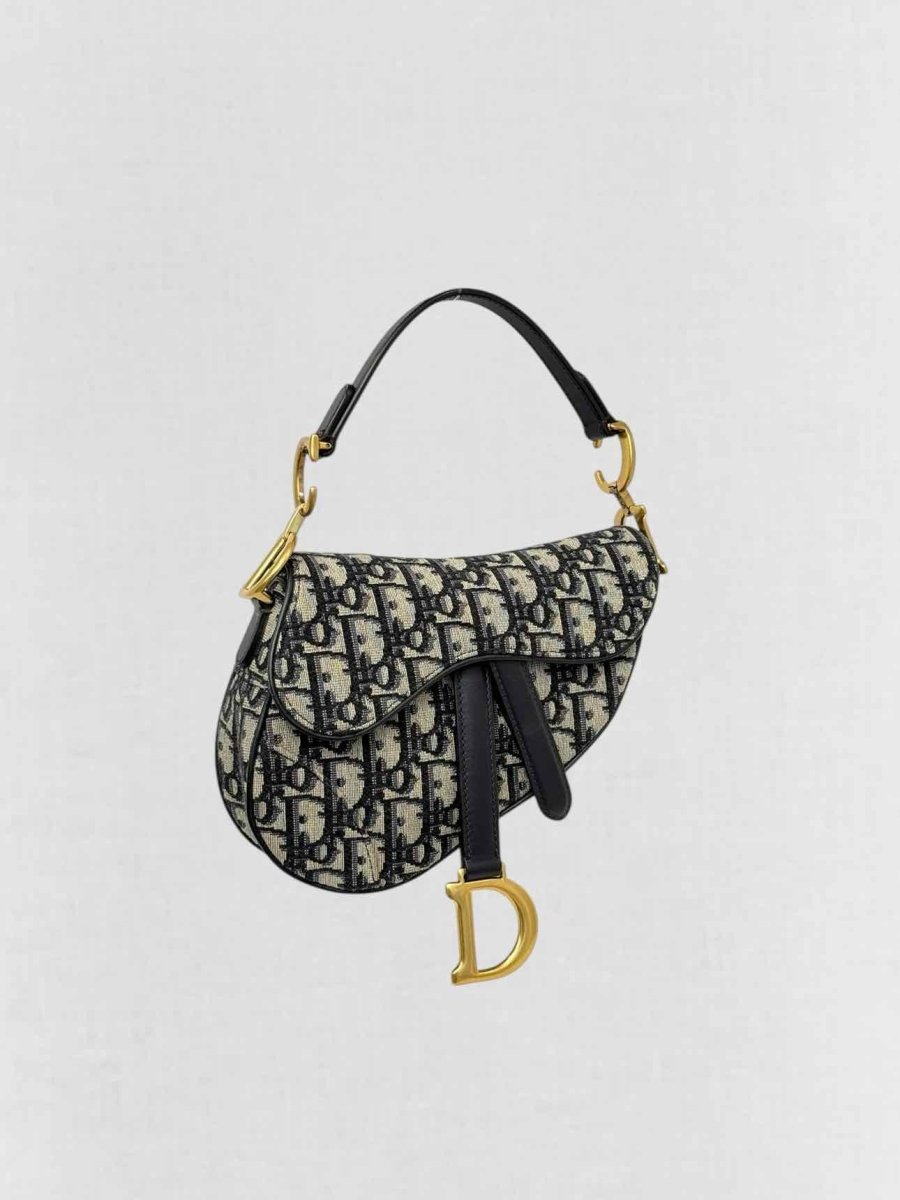 DIOR Navy Blue Oblique Saddle Bag