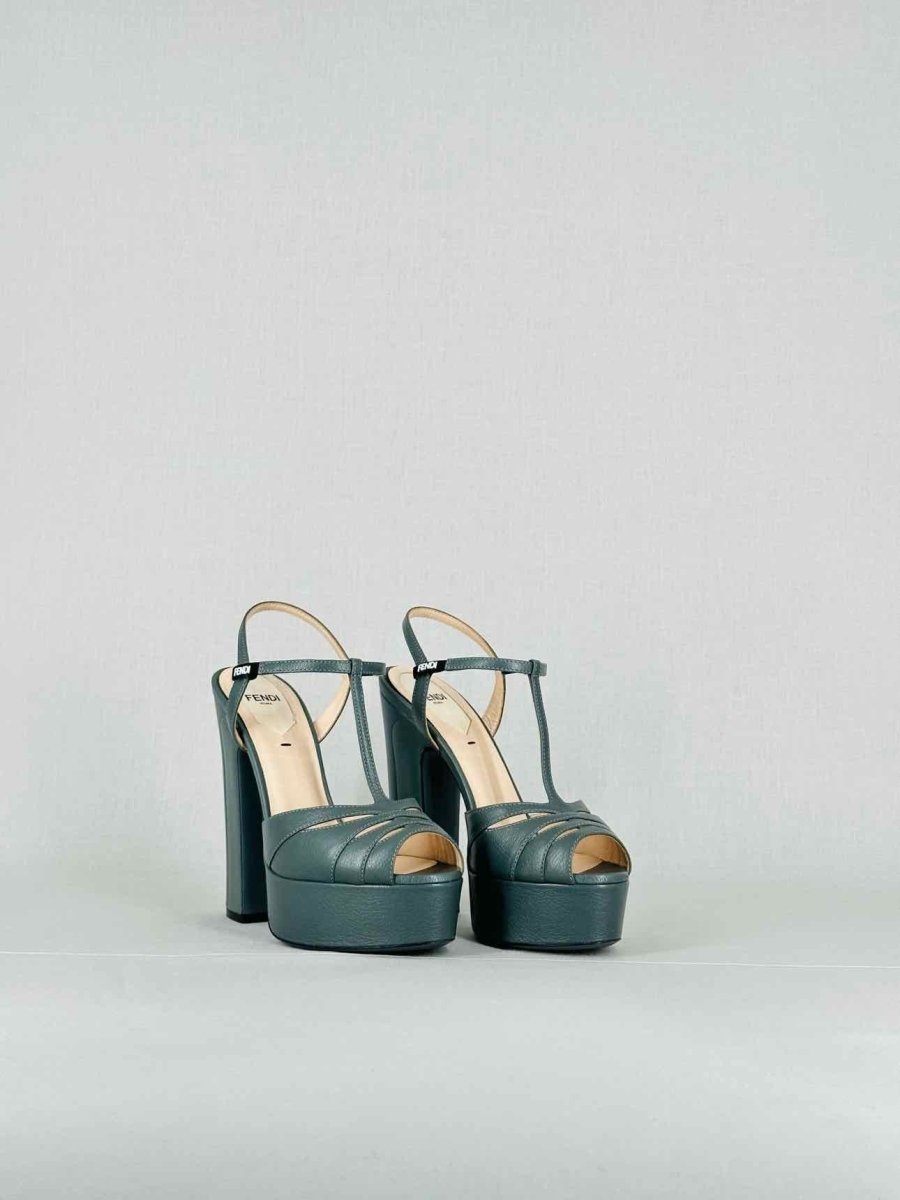 FENDI Ankle Strap Grey Size EU 36 Heeled Sandals