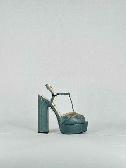 FENDI Ankle Strap Grey Size EU 36 Heeled Sandals