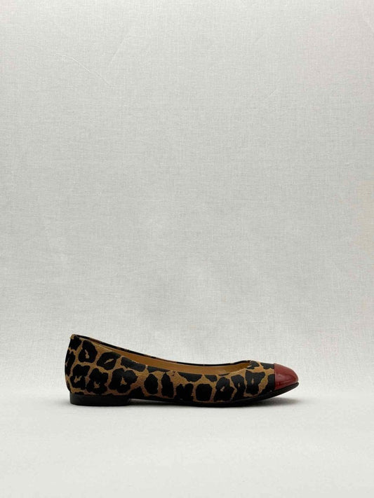 FENDI Beige Multicolor Leopard Size EU 39 Ballet Flats