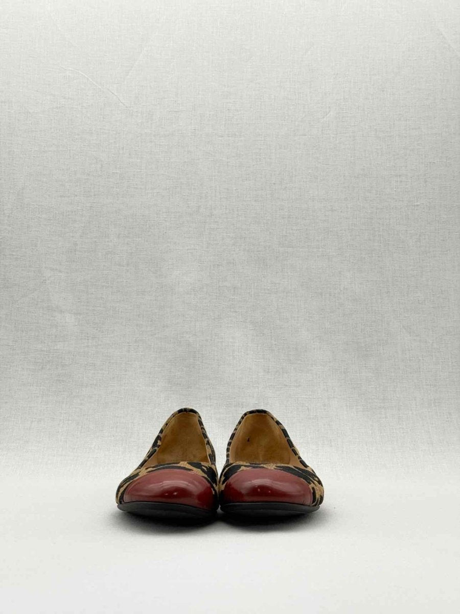 FENDI Beige Multicolor Leopard Size EU 39 Ballet Flats