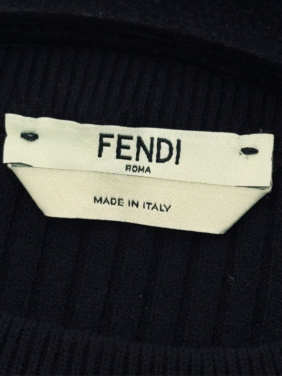 FENDI Black w/ Cream Stitch Detail Size US 2 Top
