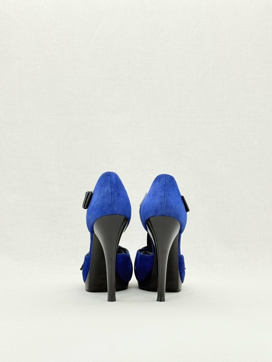 FENDI Blue & Black Size EU 39 Heeled Sandals