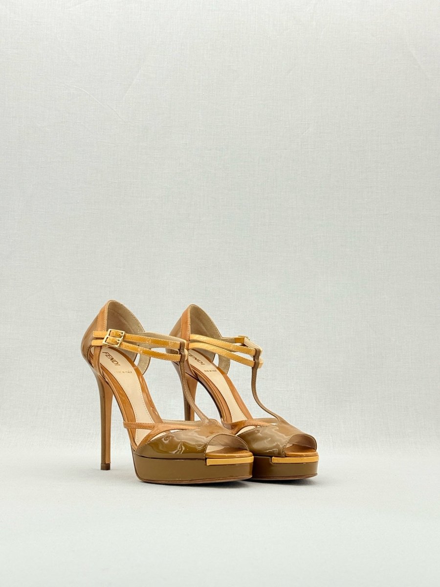 FENDI Brown Size EU 37.5 Heeled Sandals