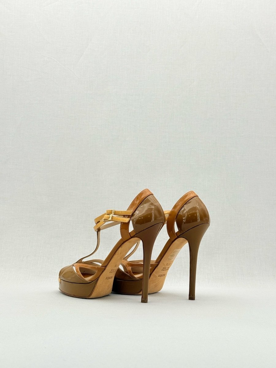 FENDI Brown Size EU 37.5 Heeled Sandals