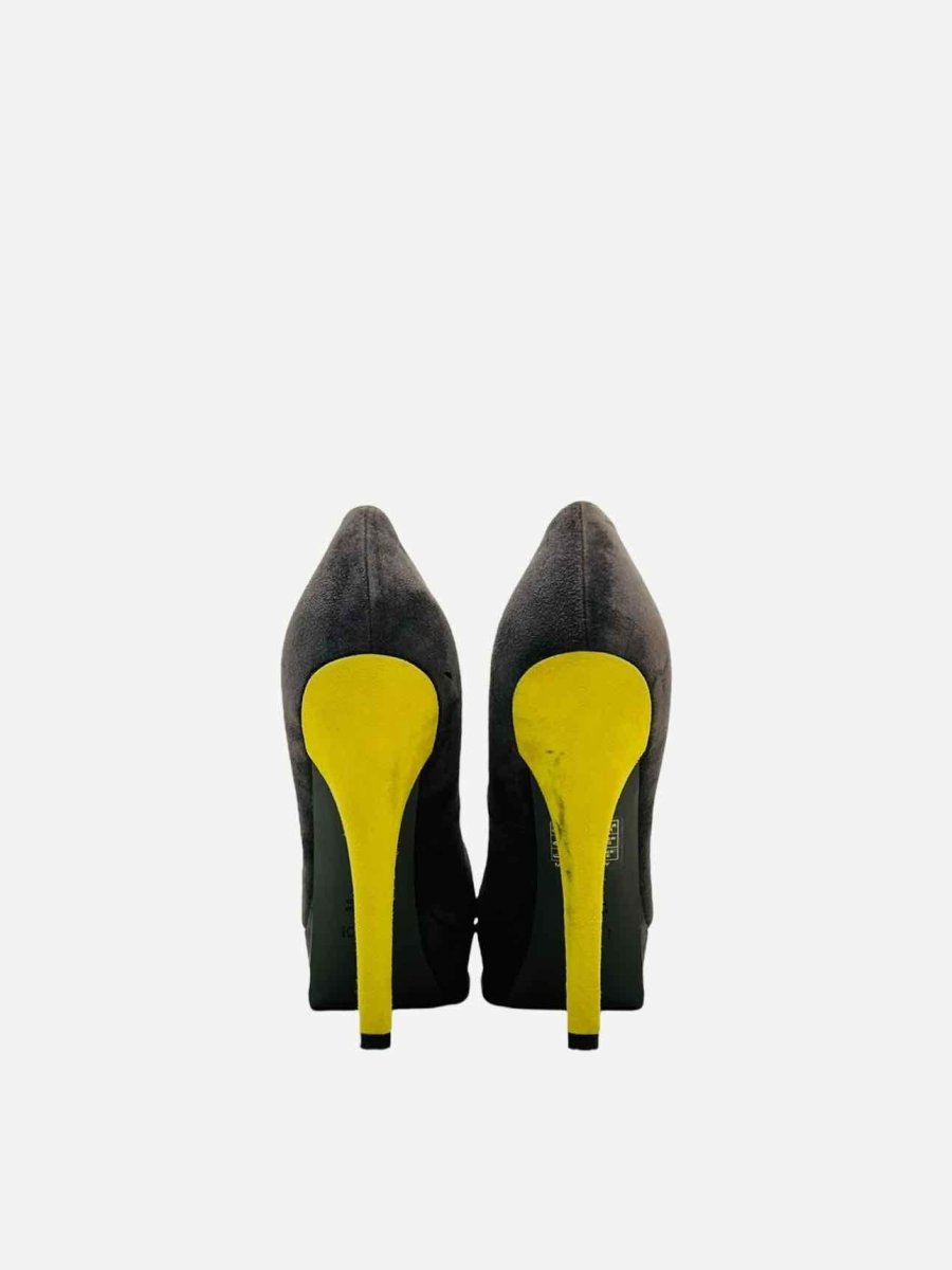FENDI Fendista Grey & Yellow Size EU 39 Pumps