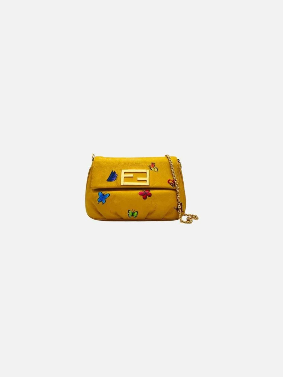 FENDI Fendista Yellow Multicolor Shoulder Bag