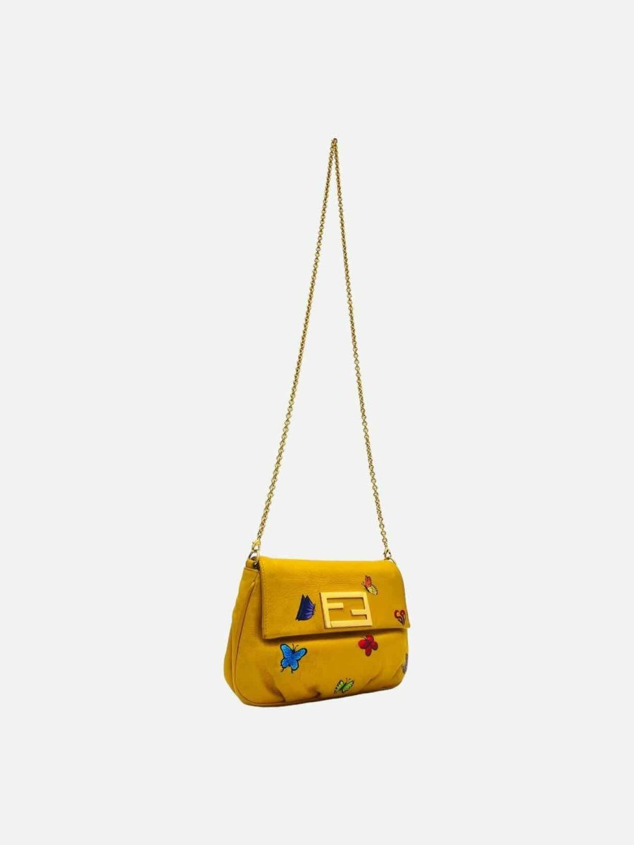 FENDI Fendista Yellow Multicolor Shoulder Bag