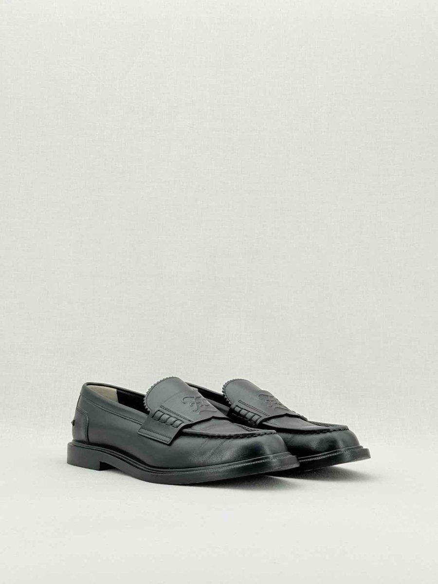 FENDI Karligraphy motif Black Size EU 38.5 Loafers