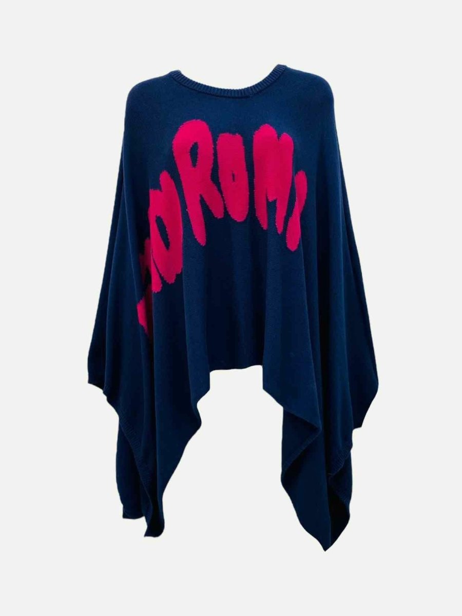FENDI Knitted Navy w/ Pink Print Size One Size Coat