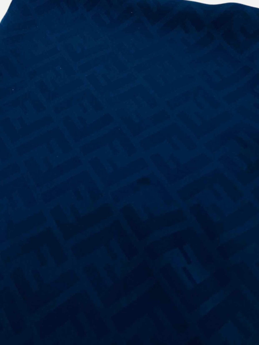 FENDI Navy Blue FF Motif Scarf