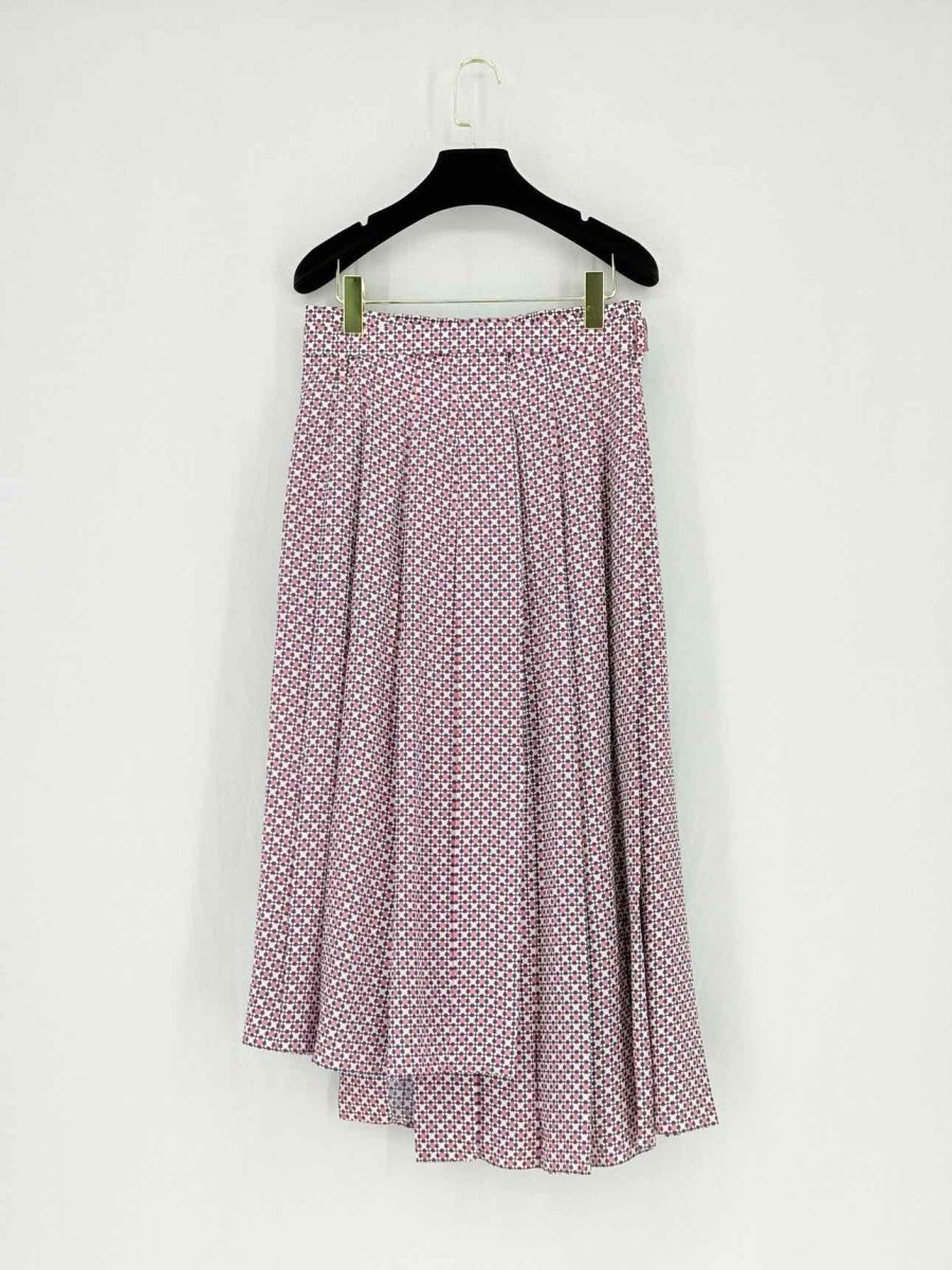 FENDI Pink & Blue Printed Size US 4 Midi Skirt
