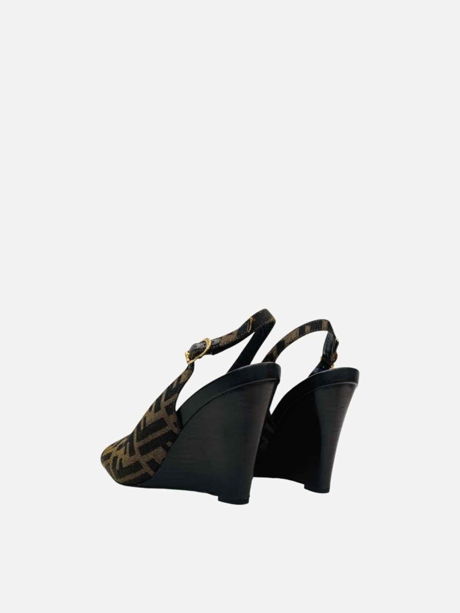 FENDI Slingback Black & Brown Size EU 39 Wedges