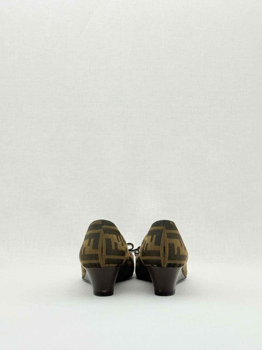 FENDI Wedge Brown FF Zucca Size EU 38 Pumps