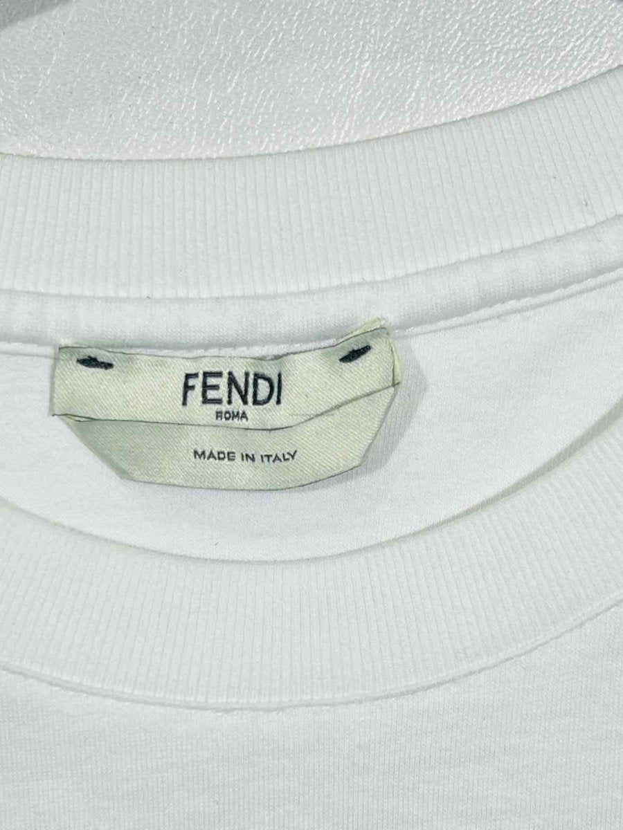 FENDI White Logo Size Medium T-shirt