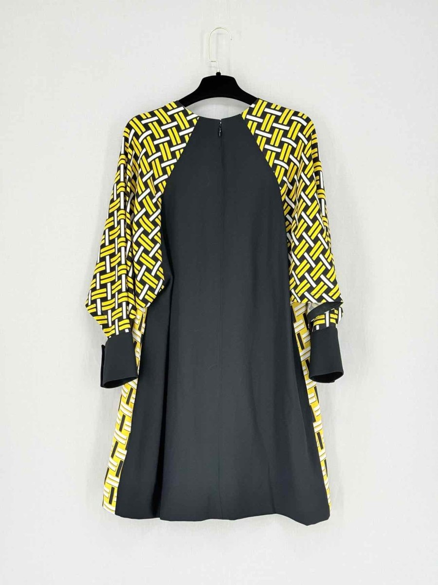 FENDI Yellow Multicolor Printed Size US 4 Short Dress