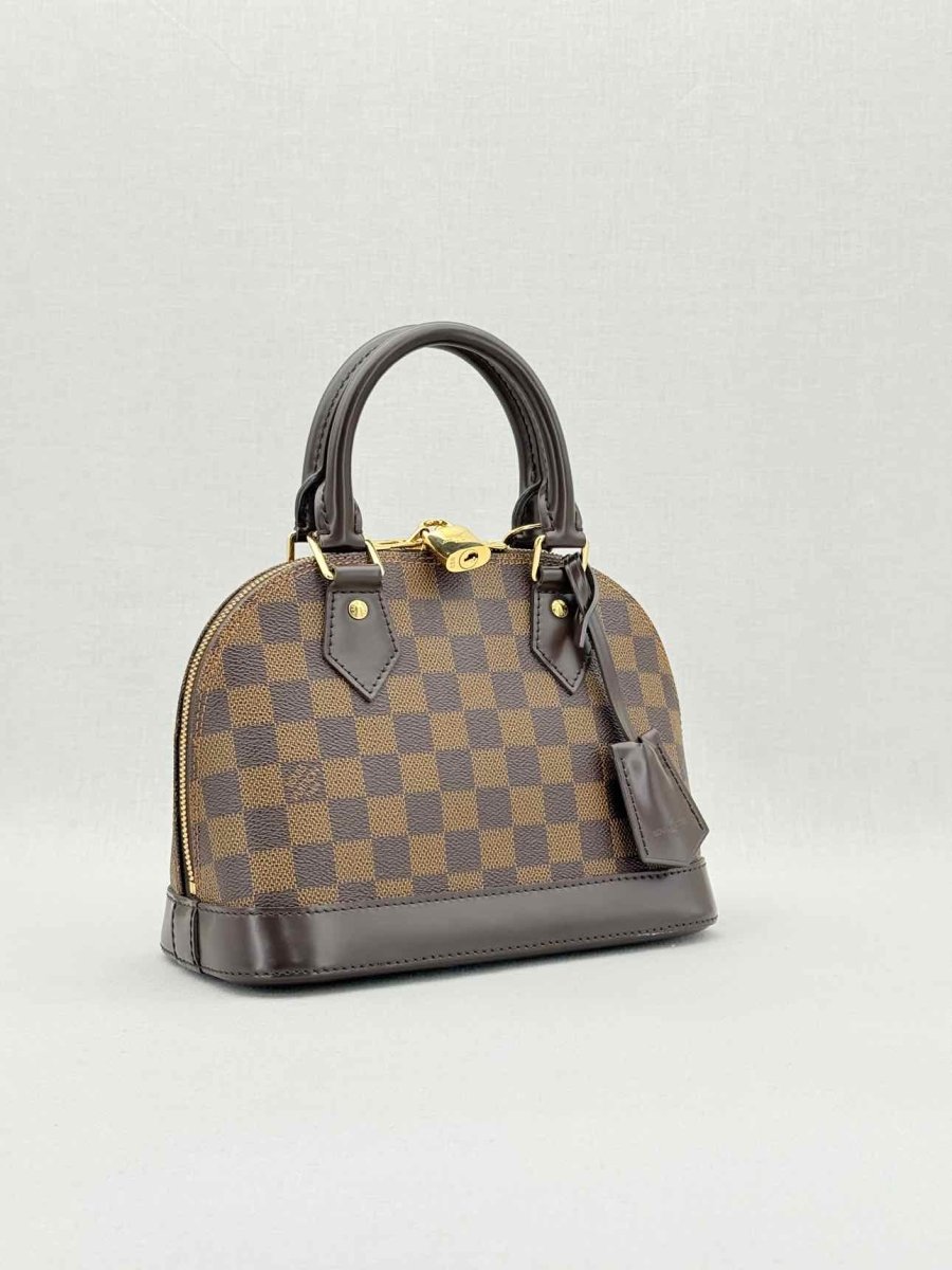 LOUIS VUITTON Alma Brown Damier Ebene Top Handle