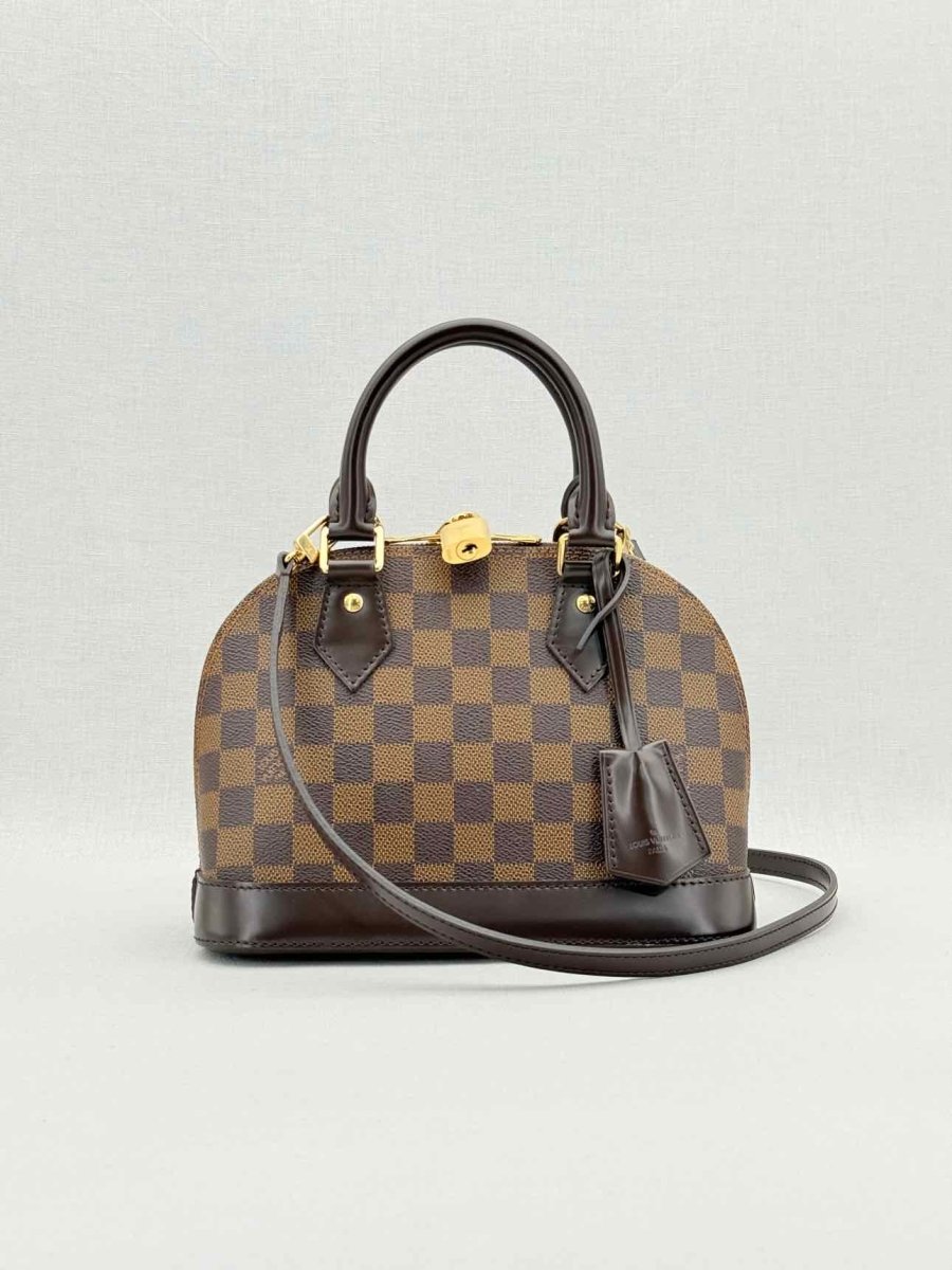 LOUIS VUITTON Alma Brown Damier Ebene Top Handle