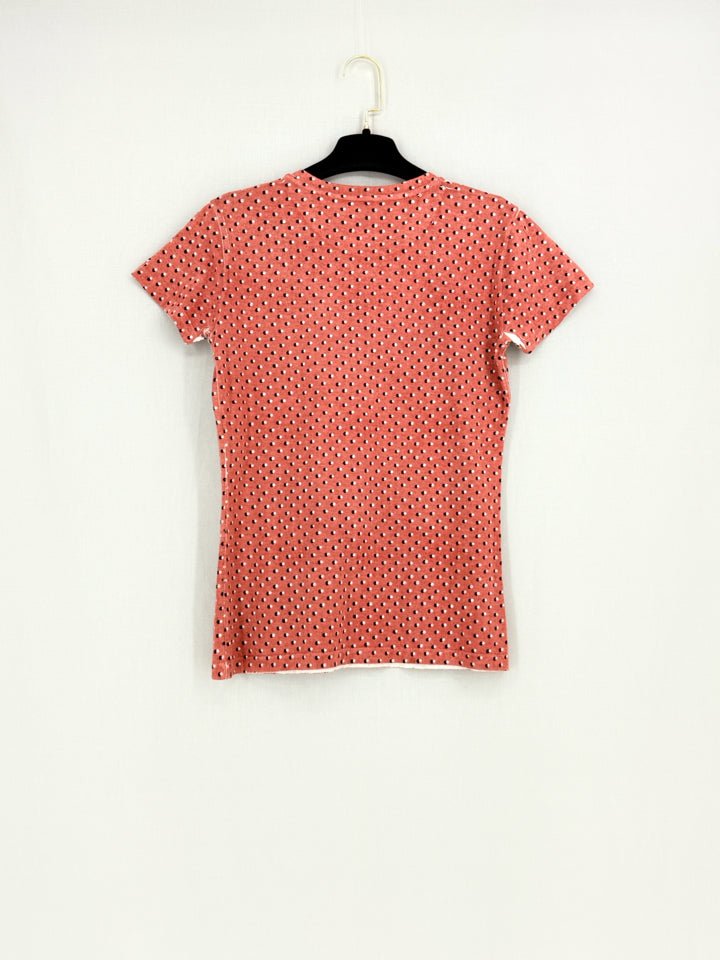 LOUIS VUITTON Fitted Pink Multicolor Polka Dot T-shirt