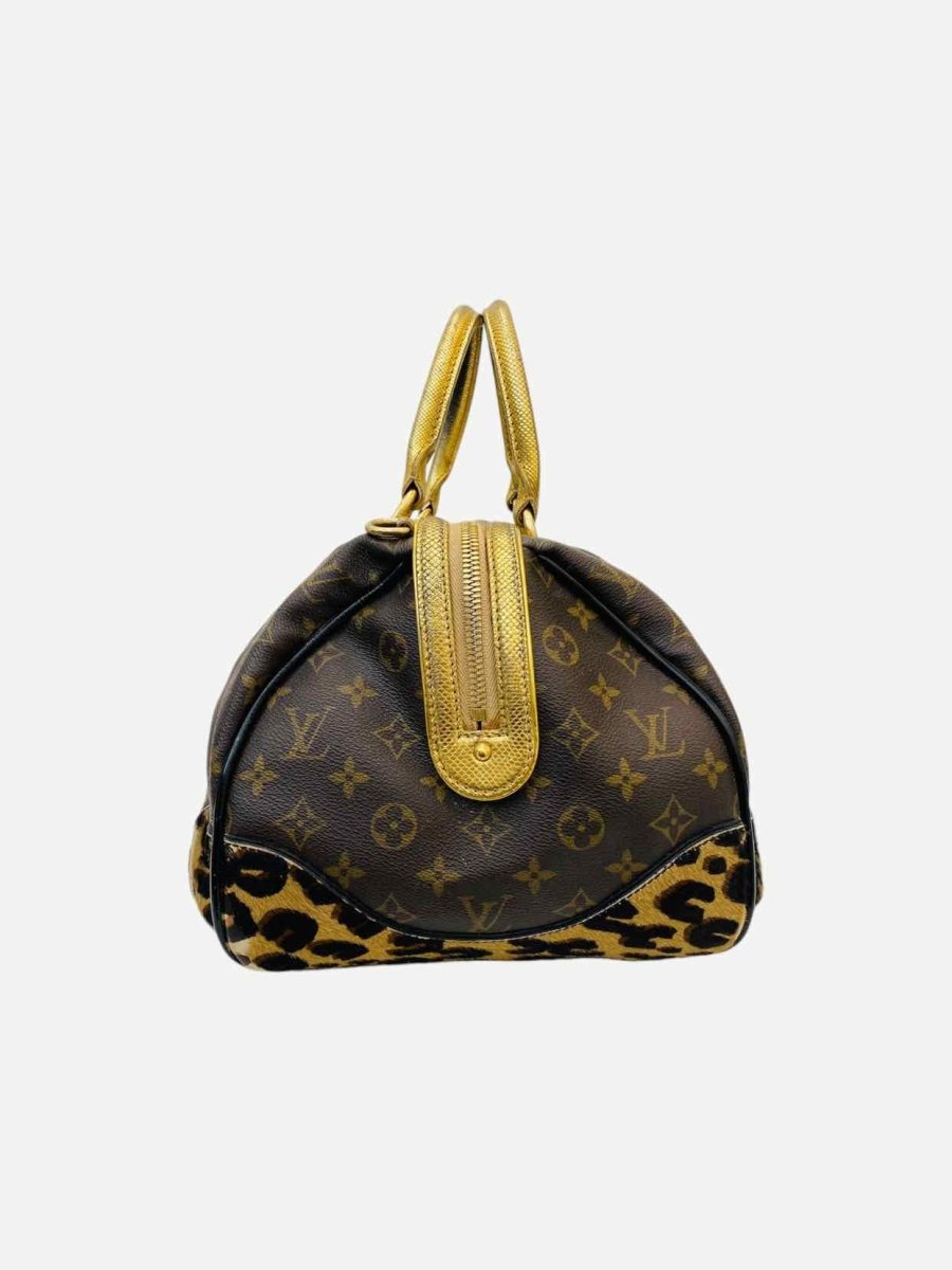 LOUIS VUITTON Leopard Stephen Brown & Gold Top Handle
