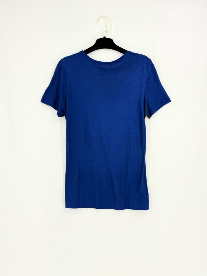 LOUIS VUITTON Loose Fit Blue Sequin Logo T-shirt
