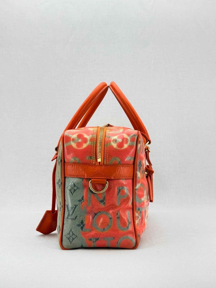 LOUIS VUITTON Richard Prince Orange Monogram Travel Bag