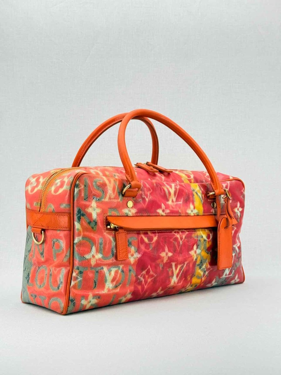 LOUIS VUITTON Richard Prince Orange Monogram Travel Bag