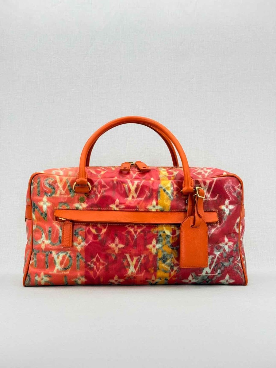LOUIS VUITTON Richard Prince Orange Monogram Travel Bag