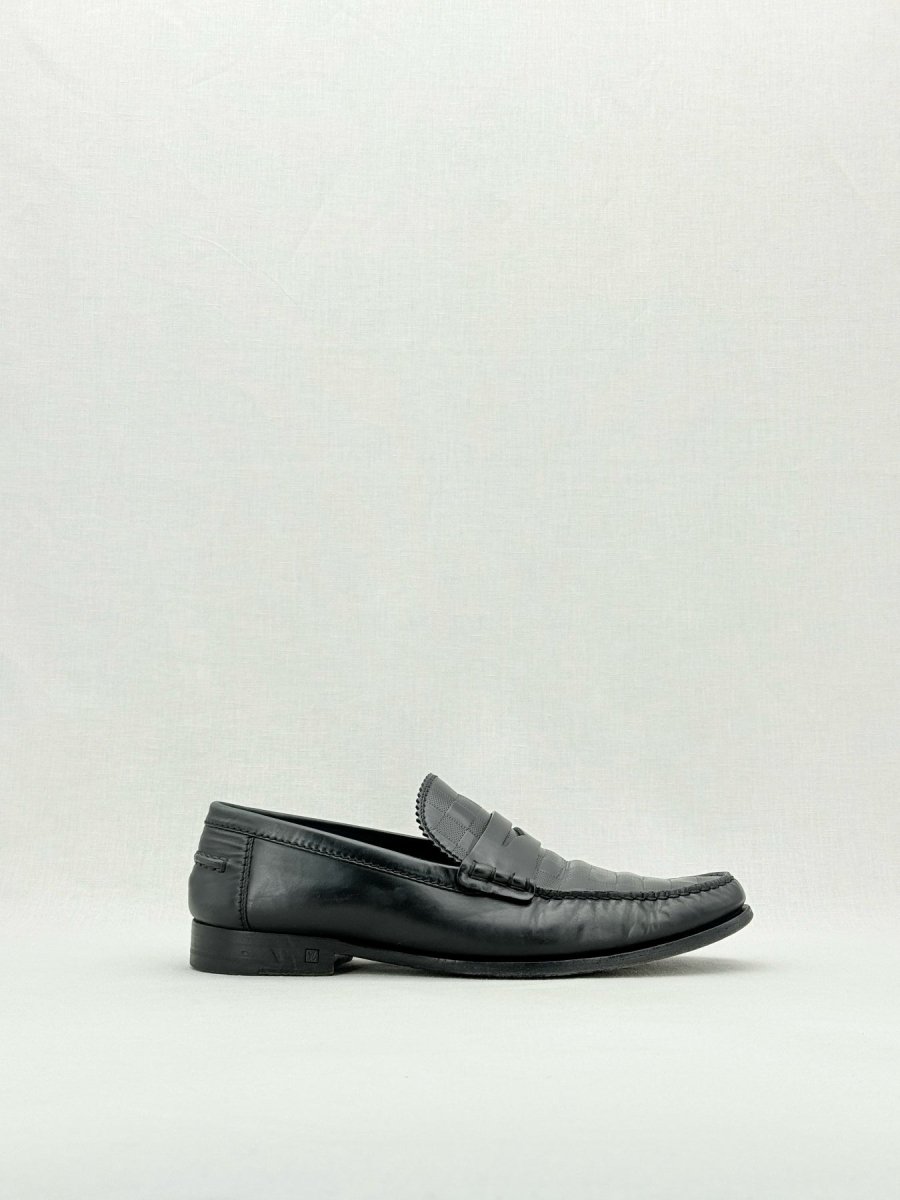 LOUIS VUITTON Santiago Black Damier Size EU 10 Loafers