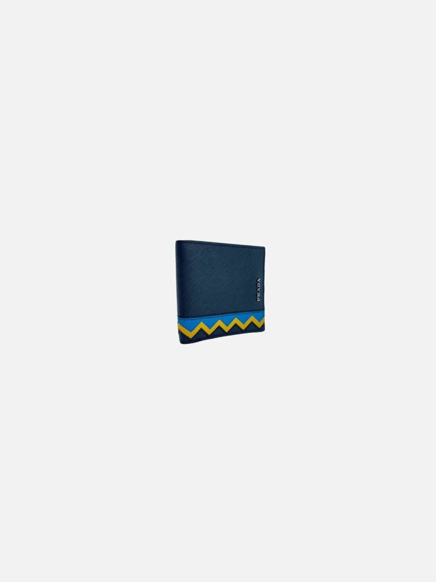 PRADA Blue w/ Yellow Compact Wallet