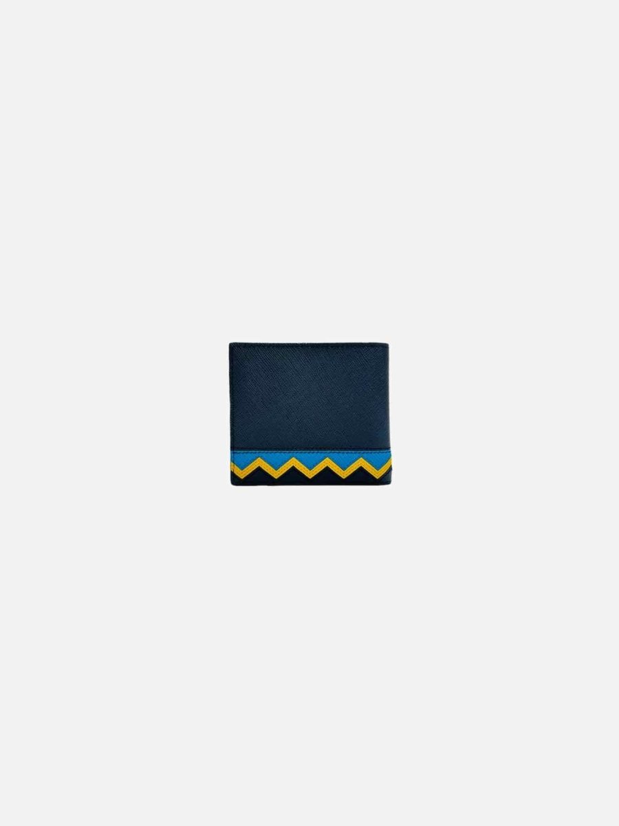 PRADA Blue w/ Yellow Compact Wallet
