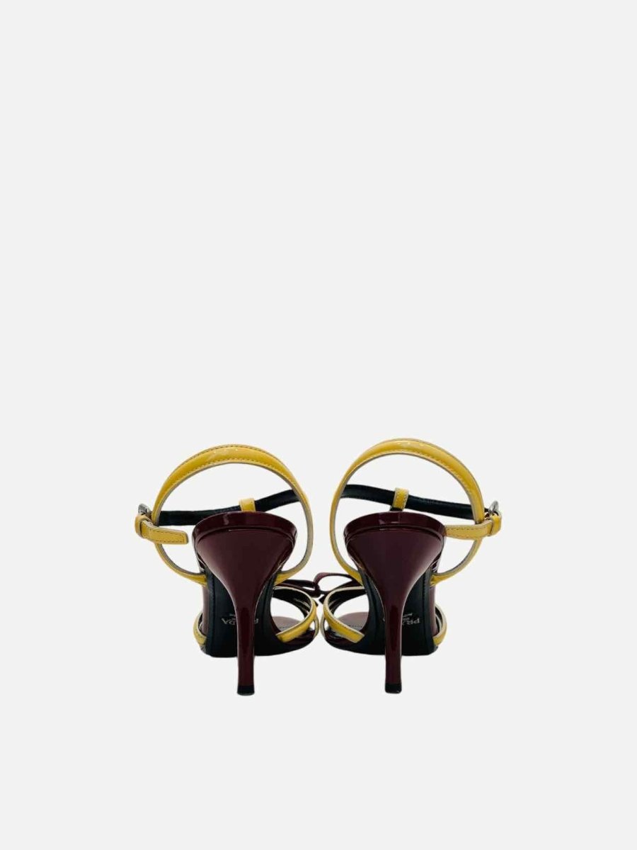 PRADA Yellow & Burgundy Size EU 38 Heeled Sandals
