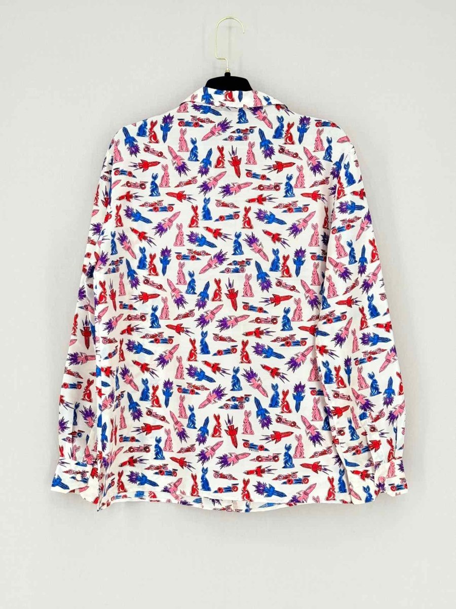 PRADA White Multicolor Size Small Shirt