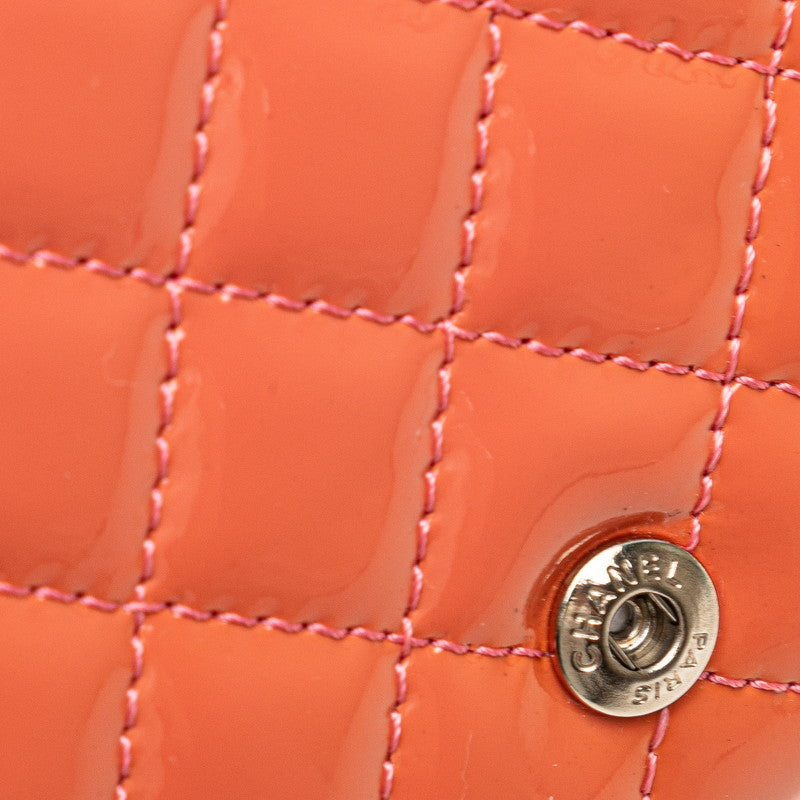 Chanel Coco Mark Matelasse Patent Leather Long Wallet