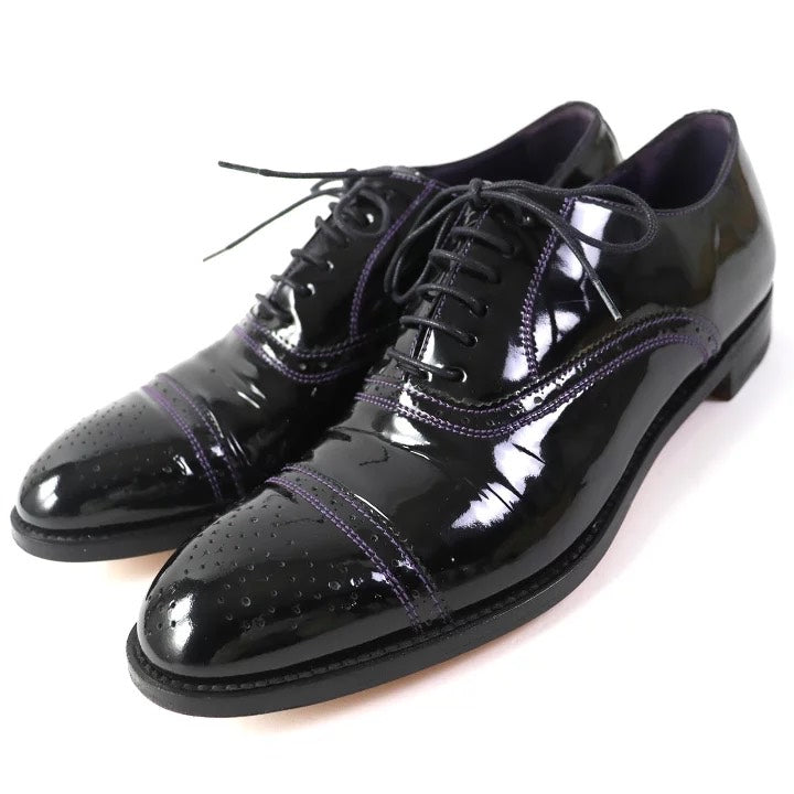 Yves Saint Laurent Rive Gauche Black Patent Leather Oxford Shoes