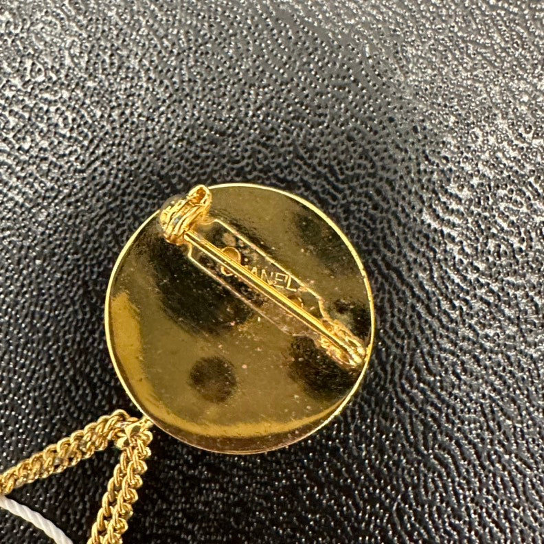 Chanel   Gold Flap Bag Brooch - Small Size