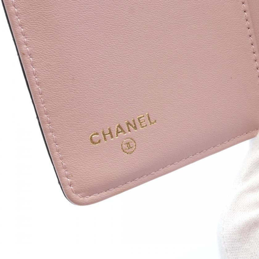 Chanel Matelasse Black Leather Coco Mark Bi-fold Long Wallet Gold Hardware