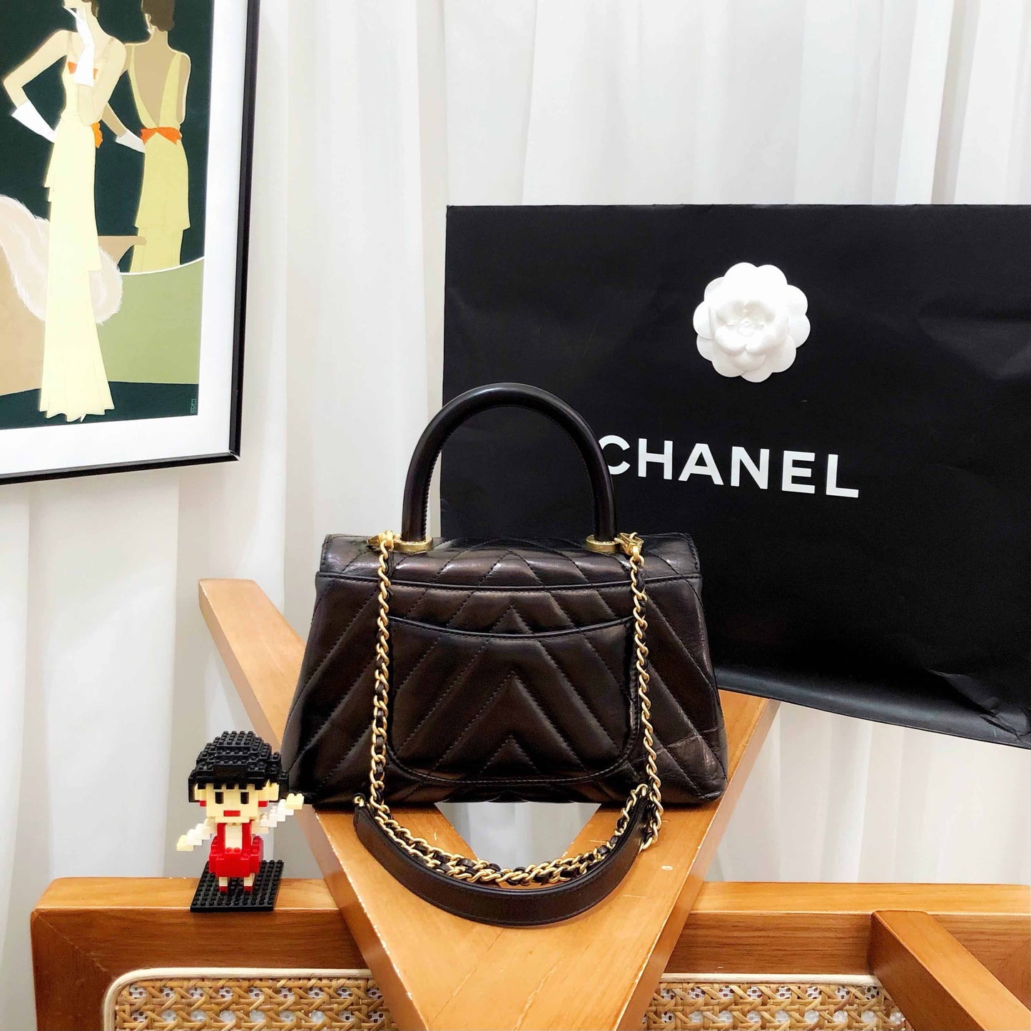 Chanel cocohandle small brown handbag 2017